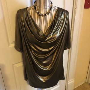 🔥🔥NY Collection Gold Drape Front Blouse 🔥🔥
